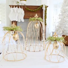 Crown Style Decorative Cloche Set of 3