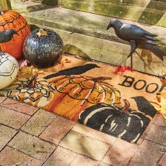 Crows and Pumpkins Halloween Doormat