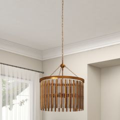 Crystal Rods Six Light Chandelier