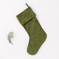 Cuffed Olive Velvet Stocking Set of 2