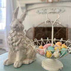 Curious Ceramic Bunny Figure