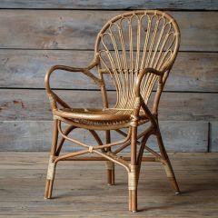 Curved Arm Rattan Dining Chair