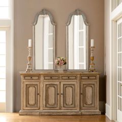 Curved Carved Wood Full Length Mirror