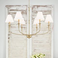 Curved Metal 6 Arm Chandelier