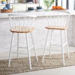 Curved Spindle Back Bar Stool Set of 2