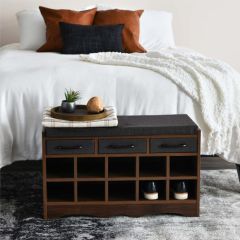 Cushioned Entryway Storage Bench