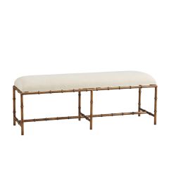 Cushioned Metal Bamboo Bench