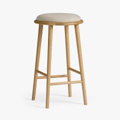 Cushioned Natural Oak Counter Stool
