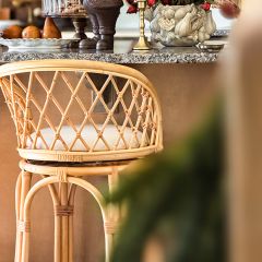 Cushioned Rattan Counter Stool