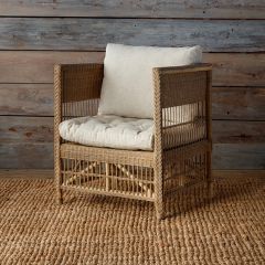 Cushioned Rattan Vineyard Chair