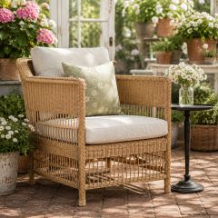 Cushioned Rattan Vineyard Chair