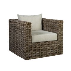 Cushioned Woven Rattan Swivel Chair