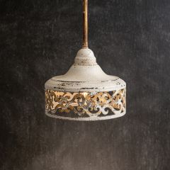 Cutout Canopy Distressed Pendant Light