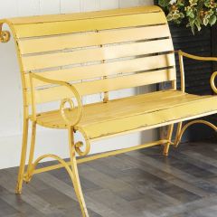 Distressed Metal Bench