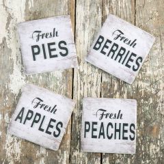 Fresh Fruit Farmhouse Coasters Set of 4