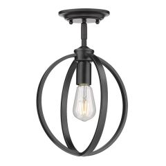 Matte Black Semi-Flush Light