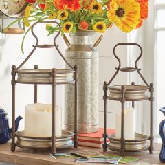Open Frame Metal Candle Lantern Set of 2
