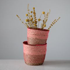 Seagrass Baskets With Stitching Set of 2