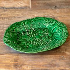 Glazed Leaf Print Platter