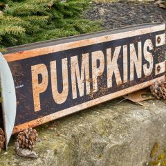 2 Sided Metal PUMPKINS Sign