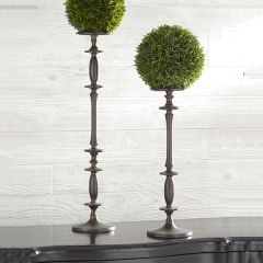 Distressed Tin Old World Candle Holders Set of 2