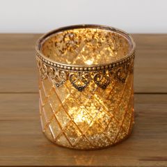 Elegant Mercury Glass Candle Holder Set of 2