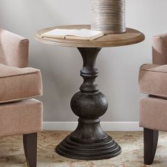 Reclaimed Wood Round Accent Table