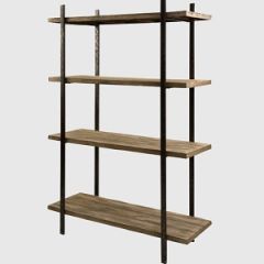 Tall Wood and Iron Display Shelving