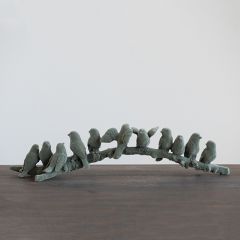 Flocked Birds On A Branch Tabletop Decor