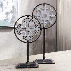 Tabletop Iron Farmhouse Statuary Set of 2