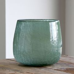 Crackled Glass Vase 9 inch