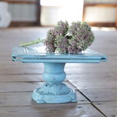 Distressed Painted Metal Pedestal