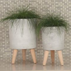 Fiber Clay Farmhouse Planter Trio