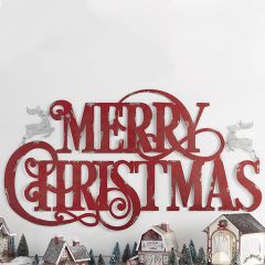 Large Metal Merry Christmas Sign