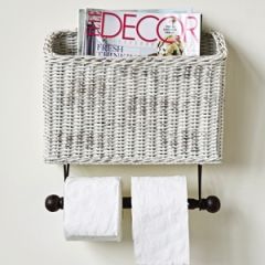 Wicker Magazine and Toilet Paper Holder