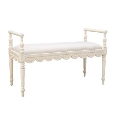 Scalloped Edge Juliet Bench Cream