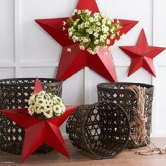Patriotic Star Shaped Wall Pockets Set of 3