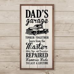 Dad's Garage Truck Whitewash Framed Sign
