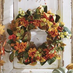 Dahlia With Greenery Wreath