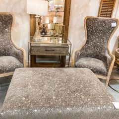 Dark and Handsome Cushioned Footed Ottoman