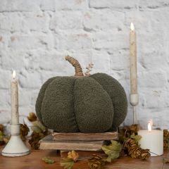 Dark Green Boucle Fabric Pumpkin