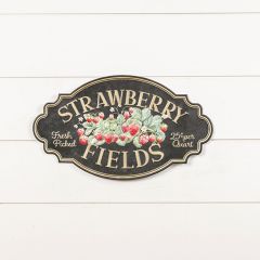 Dark Metal Strawberry Fields Sign