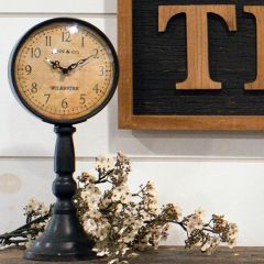 Dark Pedestal Table Clock
