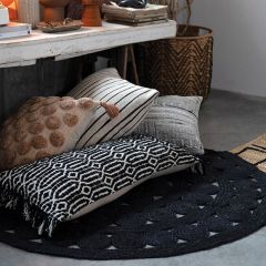 Dark Round Handwoven Jute Rug