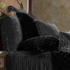 Dark Slate Faux Velvet Sham