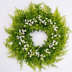 Darling Faux Fern and Baby's Breath Wreath