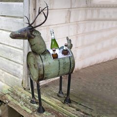 Recycled Metal Standing Deer Planter