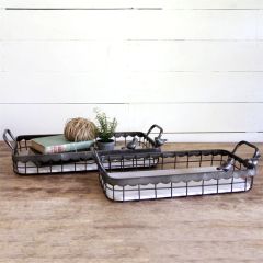 Little Birdy Basket Serving Tray Set of 2