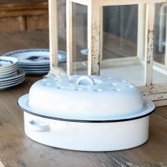 Farmhouse Enamelware Oval Roasting Dish