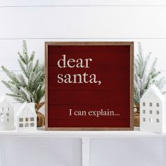 Dear Santa I Can Explain Red Wall Art